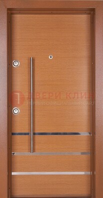 Коричневая входная дверь c МДФ панелью ЧД-31 в частный дом