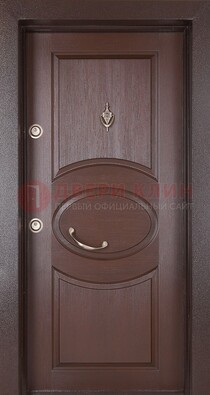 Коричневая входная дверь c МДФ панелью ЧД-36 в частный дом