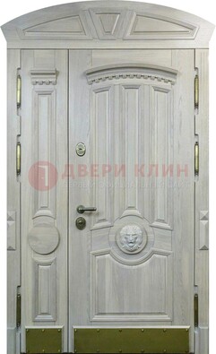 Светлая двухстворчатая дверь с виноритом на улицу ДВТ-258